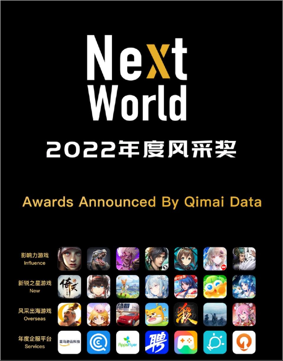 七麦数据NextWorld2022年度风采奖公布，全明星激斗、保卫萝卜4、深空之眼等游戏大展风采