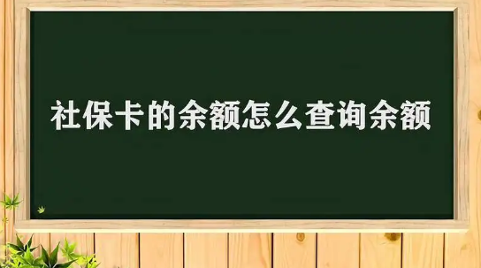 如何查询社保卡账户余额