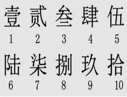 大写数字壹贰叁肆到拾怎么写，大写数字的书写科普来了