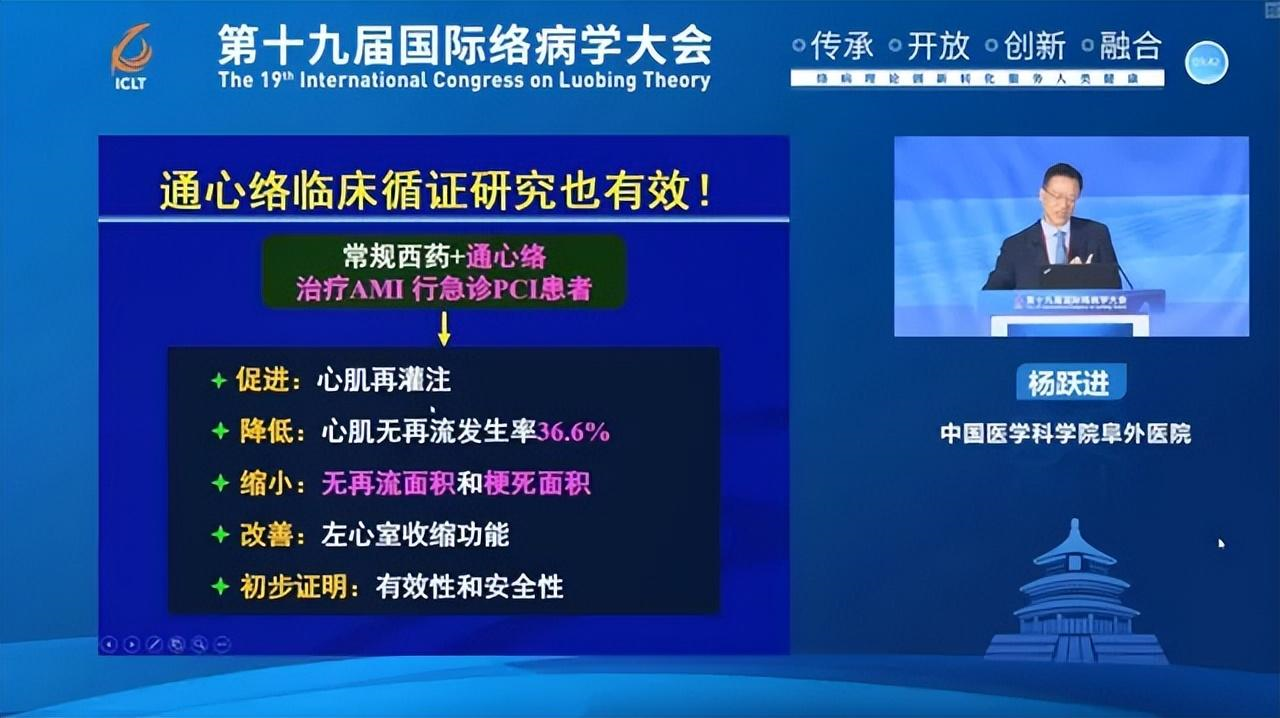 杨跃进教授:通心络临床应用五大指征,开启急性心肌梗死治疗新时代