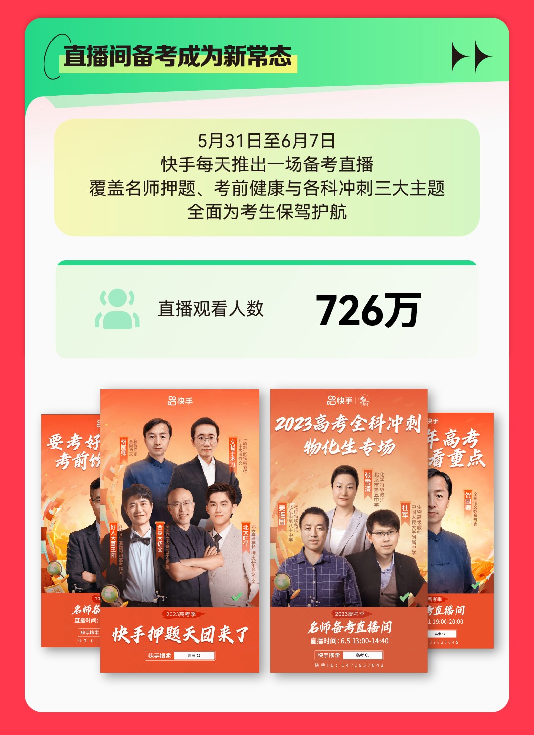 《2023快手高考数据报告》发布，高考话题视频评论量达1.02亿