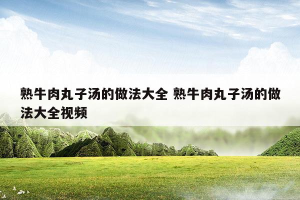 熟牛肉丸子汤的做法大全熟牛肉丸子汤的做法大全视频(熟牛肉丸子怎么吃)