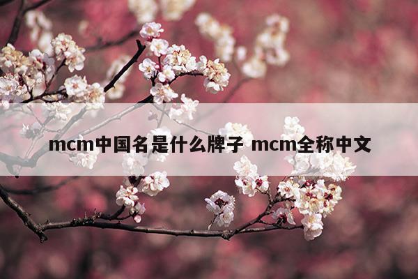 mcm中国名是什么牌子mcm全称中文