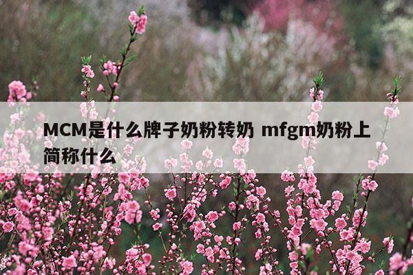 MCM是什么牌子奶粉转奶mfgm奶粉上简称什么(奶粉msk是什么意思)