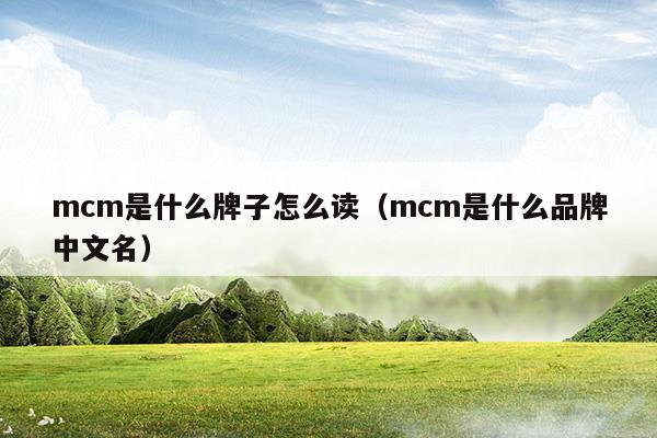 mcm是什么牌子怎么读(mcm牌子属于什么档次哪国的牌子)