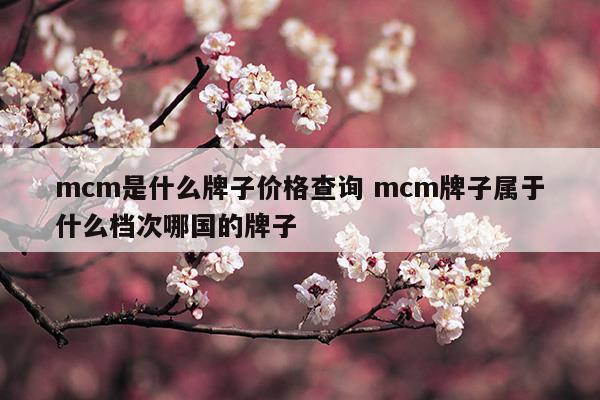 mcm是什么牌子价格查询mcm牌子属于什么档次哪国的牌子(mcm是什么牌子价格查询mcm牌子属于什么档次哪国的牌子)