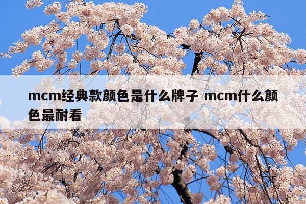 mcm经典款颜色是什么牌子mcm什么颜色最耐看(mcm是什么意思)