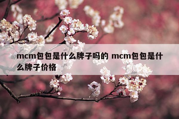 mcm包包是什么牌子吗的mcm包包是什么牌子价格(mcm包包是知名品牌吗)