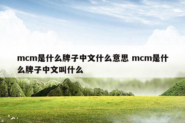 mcm是什么牌子中文什么意思mcm是什么牌子中文叫什么(mcm包包是什么牌子)