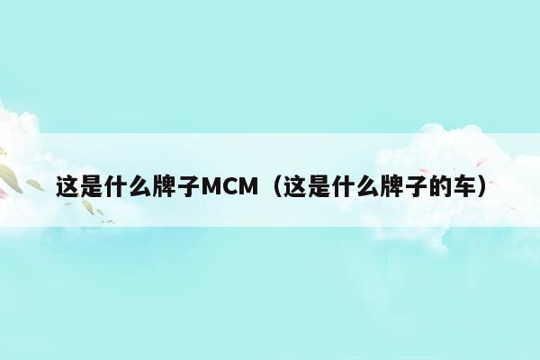 这是什么牌子MCM(这是什么牌子的车英文)