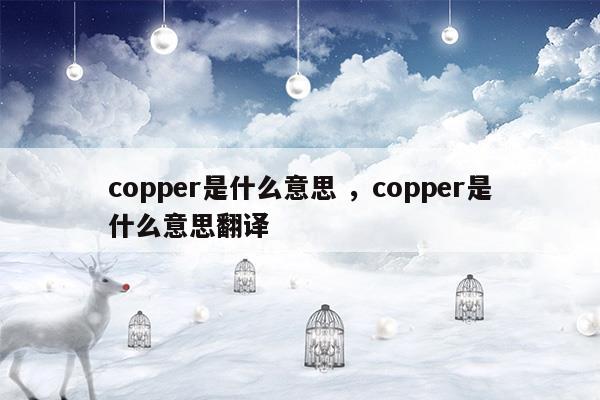 copper是什么意思copper是什么意思翻译(copper是什么意思啊了)