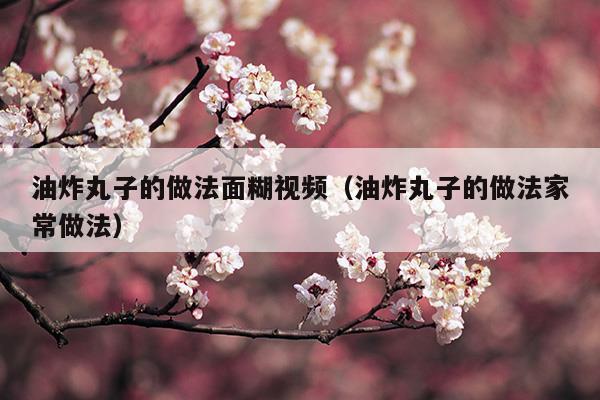 油炸丸子的做法面糊视频(伊涅斯塔油炸丸子过人)