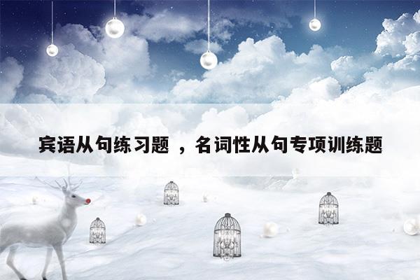 宾语从句练习题名词性从句专项训练题(宾语从句练习题名词性从句专项训练题)