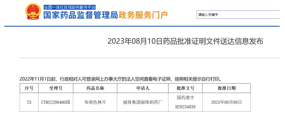 前沿布局精神领域 研发成果加速转化 丽珠集团布南色林片获批上市