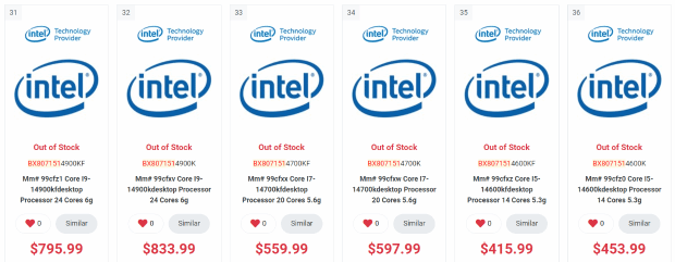 平均性能提升仅3%，Intel 14代酷睿提在加拿大提前上架加拿大：价格全线上涨