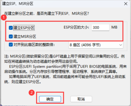 diskgenius建立esp分区失败