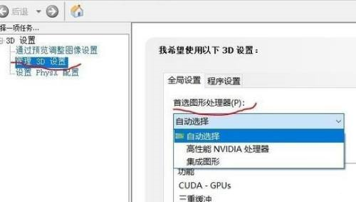 nvidia控制面板首选处理器哪个好