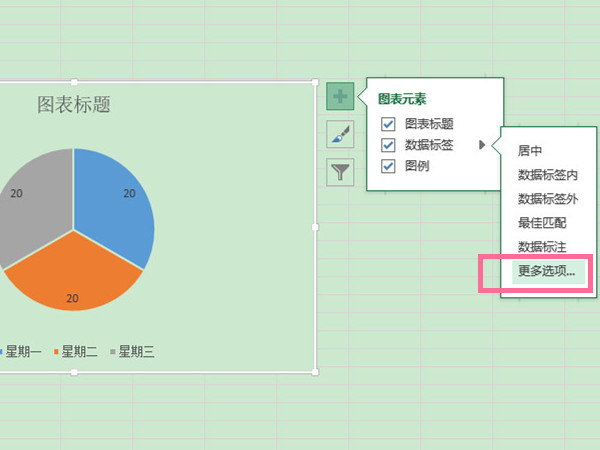 excel饼形图显示数据和百分比