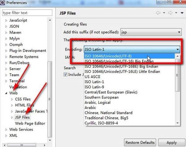 eclipse设置编码方式
