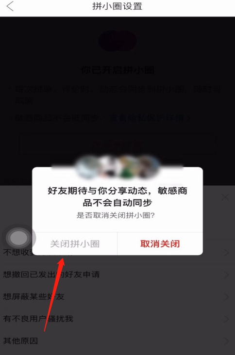 拼多多怎么设置不同步拼小圈