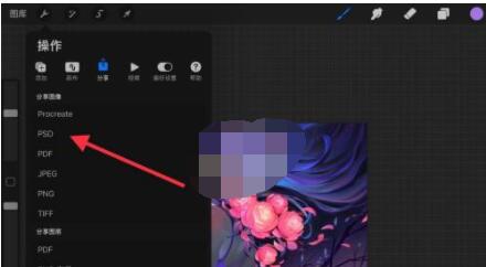 procreate怎么导出psd带图层源文件