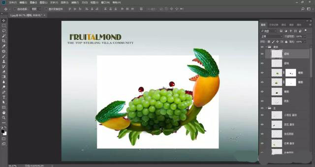 怎样用ps合成水果螃蟹图片