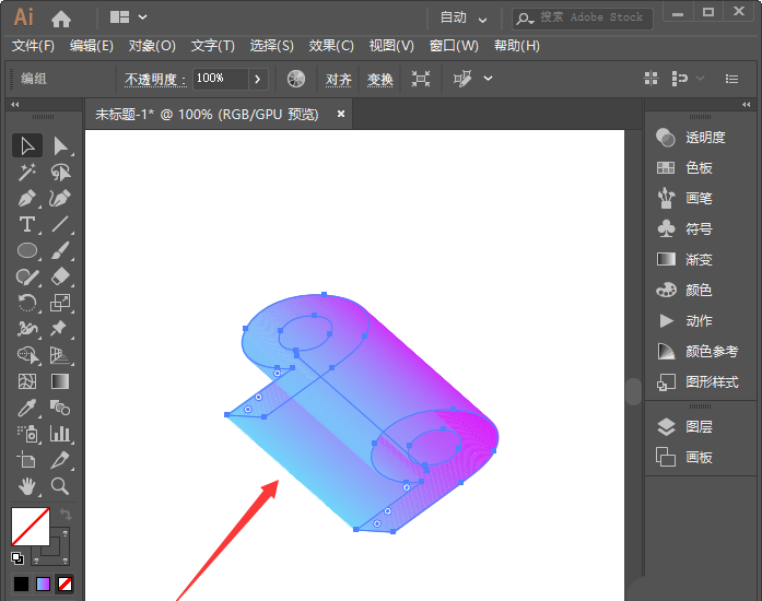 ai3d渐变立体文字