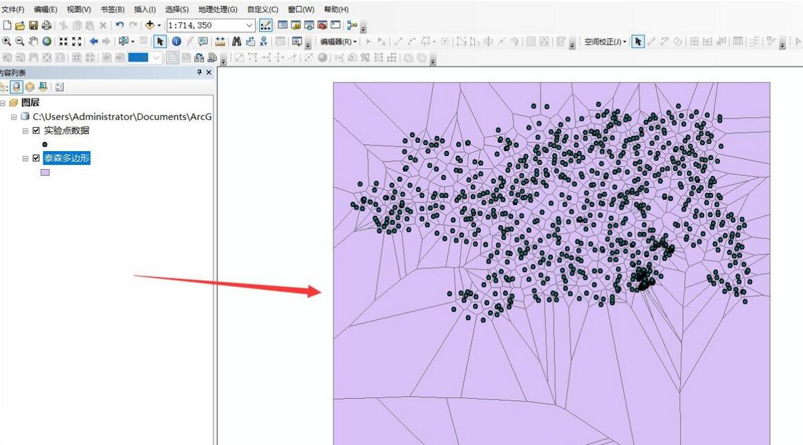 arcgis建立泰森多边形